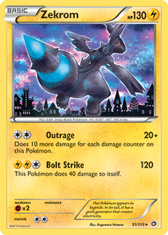 Carte Pokémon Zekrom 51/113 de la série Legendary Treasures en vente au meilleur prix