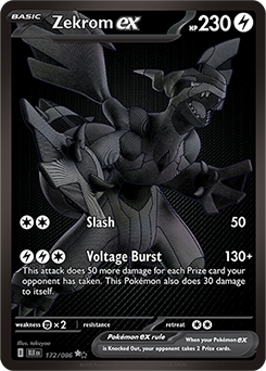 Black White Rare Pokémon card Zekrom ex 172/86 from Black Bolt expansion