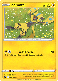 Zeraora 052/159 Pokémon card from Crown Zenith for sale at best price