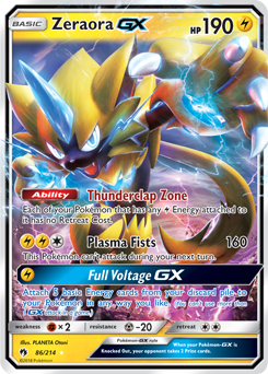 Zeraora GX 86/214 Pokémon card from Lost Thunder for sale at best price