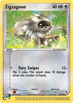 Carte Pokémon Zigzaton 79/109 de la série Ex Rubis & Saphir en vente au meilleur prix