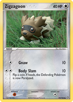 Zigzagoon 74/106 Pokémon card from Ex Emerald for sale at best price
