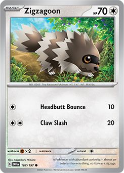 Zigzagoon 167/197 Pokémon card from Obsidian Flames for sale at best price