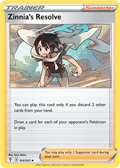 Uncommon Pokémon card Zinnia's Resolve 164/203 from Evolving Skies expansion