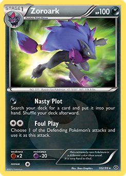 Shining Pokémon Pokémon card Zoroark 102/99 from Next Destinies expansion