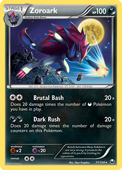 Zoroark 71/108 Pokémon card from Dark Explorers for sale at best price