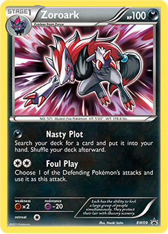 Promo Pokémon card Zoroark BW09 from Back & White Promos expansion