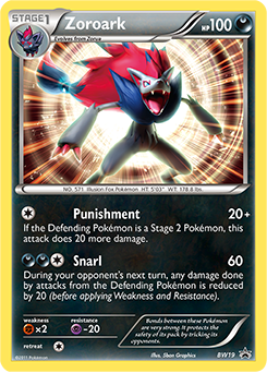 Promo Pokémon card Zoroark BW19 from Back & White Promos expansion
