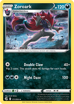 Uncommon Pokémon card Zoroark 171/264 from Fusion Strike expansion