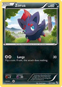 Zorua 70/114 Pokémon card from Black & White for sale at best price