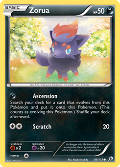 Carte Pokémon Zorua 89/113 de la série Legendary Treasures en vente au meilleur prix