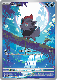 Illustration rare Pokémon card Zorua 142/86 from White Flare expansion
