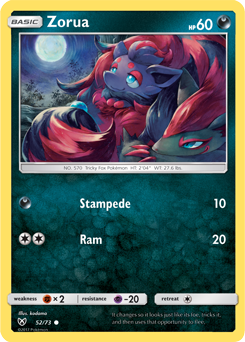 Zorua 52/73 Pokémon card from Shining Legends for sale at best price