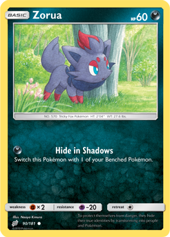 Zorua 90/181 Pokémon card from Team Up for sale at best price
