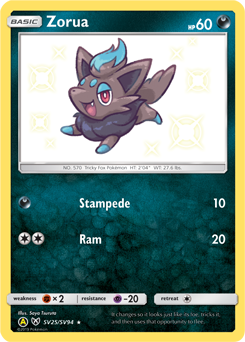 Shining Pokémon Pokémon card Zorua SV25/SV94 from Hidden Fates expansion