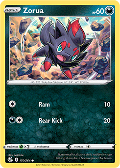Common Pokémon card Zorua 170/264 from Fusion Strike expansion