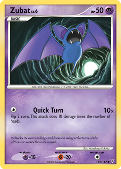 Common Pokémon card Zubat 133/147 from Supreme Victors expansion