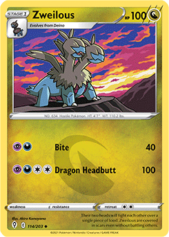 Zweilous 114/203 Pokémon card from Evolving Skies for sale at best price