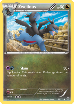 Uncommon Pokémon card Zweilous 73/119 from Phantom Forces expansion