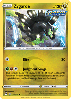 Zygarde 118/203 Pokémon card from Evolving Skies for sale at best price