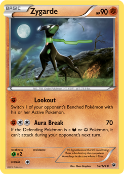 Uncommon Pokémon card Zygarde 52/124 from Fates Collide expansion