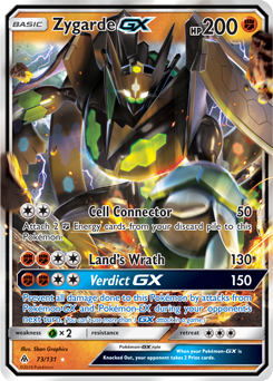Pokémon GX Pokémon card Zygarde GX 73/131 from Forbidden Light expansion